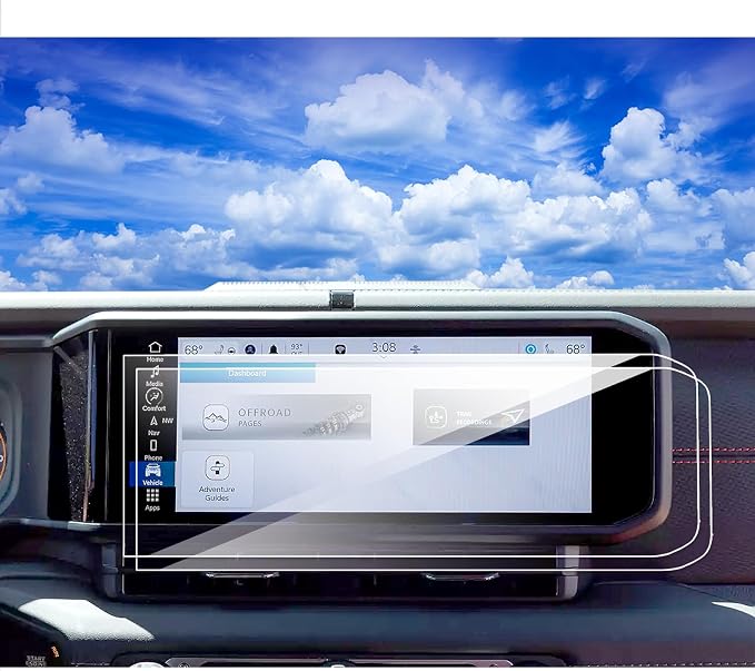 2pack 2026 2025 Jeep Wrangler 4xe Gladiator Screen Protector for 2026 2025 2024 Jeep Wrangler JL Gladiator 4xe Sport Rubicon Sahara Willys Sport S 12.3Inch 2024 Wrangler Gladiator Accessories 12.3''