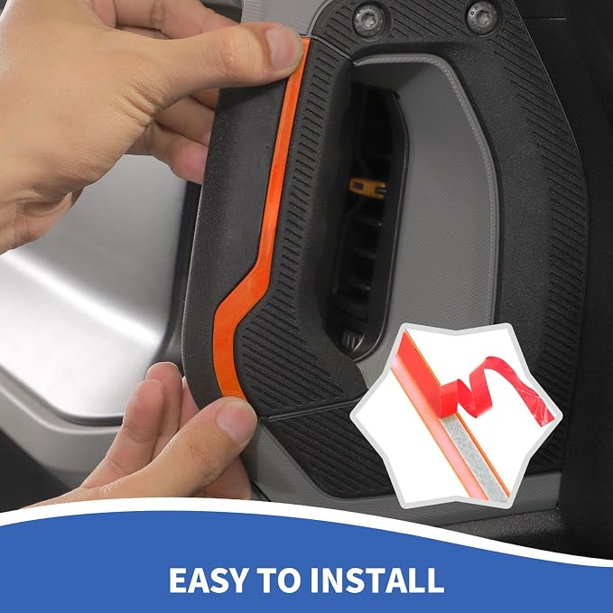 Center Console Dash Grab Handle Cover Trim Compatible with 2021-2024 Ford Bronco Interior Accessories, Orange (Not for Bronco Sport)
