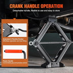 Scissor Jack for Car 2 Ton (4409 lbs), Heavy Duty Steel Scissor Lift Jack Car Kit with Crank Handle for Sedan SUV MPV Tire Changing, 3.9''-15.7'' Lifting Range Portable Small Jack, Black