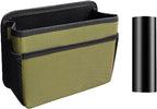 Car Trash Can, Foldable Mini Vehicle Trash Bin Garbage Organizer Holder, Waterproof Hanging Mini Auto Dustbin Accessories Storage Container for Vans, SUVs (military green)