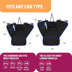 Dog Car Seat Cover for Back Seat, Waterproof Pet Protection Hammock, SUV Truck Car Backseat Protector with Safety Features, Blue