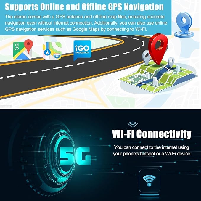 4G+64G Car Radio Stereo for Chevrolet Silverado & GMC Sierra 2014-2018, Wireless Carplay&Android Auto with Android 12 Support Bluetooth/Voice Control/GPS/WiFi/Back-up Camera/SWC/FM, 10.2" Car Radio