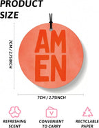 Boho Christian Round Car Air Freshener 4 Pcs Coconut Scented, Inspirational Religious Car Accessories Mirror Decor for Women, Christian Hanging Air Freshener for Cars Closet Drawer Books