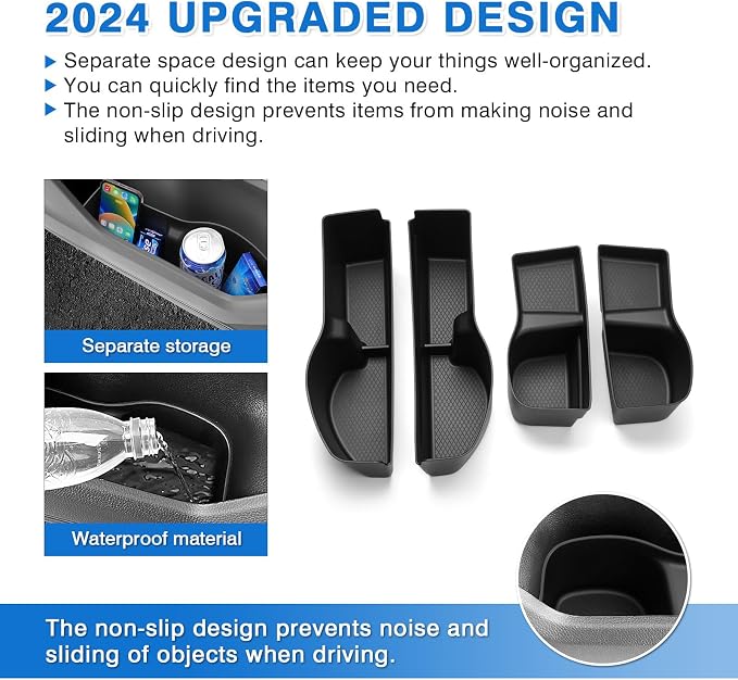 4PCS Car Door Tray Organizer for Honda CRV CR-V Accessories 2023 2024 2025 2026 Car Front and Rear Door Slot Pocket Tray Organizer CRV Door Side Storage Box TPE Material Black