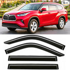 2020-2026 Tape-On Rain Guards for Toyota Highlander Side Window Visor Deflectors, LE XLE XSE Hybrid, Durable Tinted Vent Shades 2020 2021 2022 2023 2024