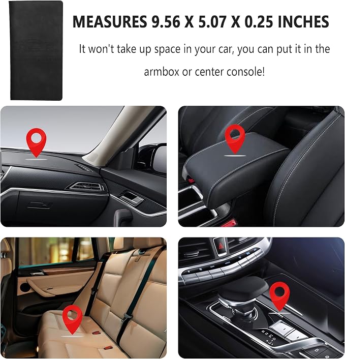 Car Registration and Insurance Holder,PU Leather Car Glove Box Organizer Car Document Holder for ID,Driver's License (Black)