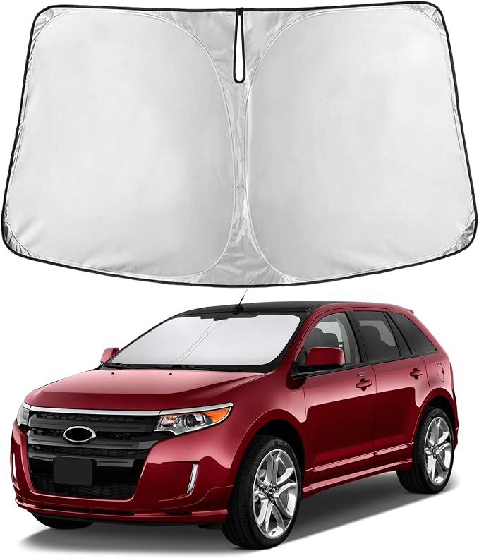 Windshield Sunshade Compatible for Ford Edge 2007-2012 2013 2014, Sun Visor for Front Windshield & Window Sun Shade Cover, UV Heat Blocker & Protector, Car Accessories