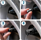 Tire Valve Stem Caps - Tire Air Caps Cover 8 Pack N2 Nitrogen Logo Corrosion Resistant Premium Alloy Universal for Car Truck Motorcycle Bike-Black