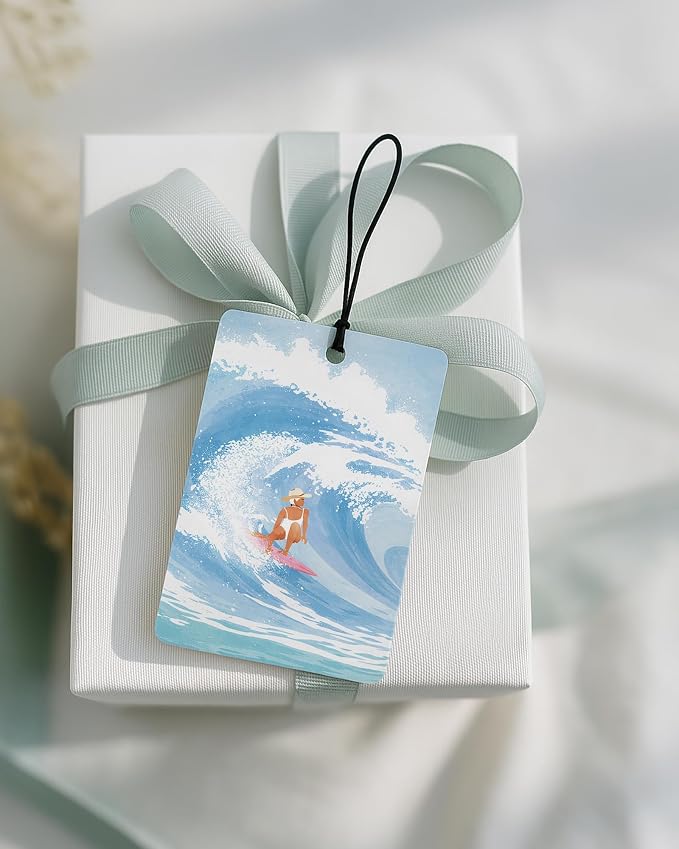 Blue Coastal Car Air Freshener 4 Pcs Coconut Scented, Ocean Surfer Martini Beach Car Accessories Mirror Decor for Women, Girly Beachy Hanging Air Freshener for Cars Closet Drawer Books