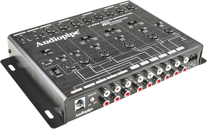 6-Way Active Crossover (XV-6-V15), Multiplier Switch, Compact, Power LED Indicator, Subwoofer Bass Boost, Custom Installation, Remote Bass Knob