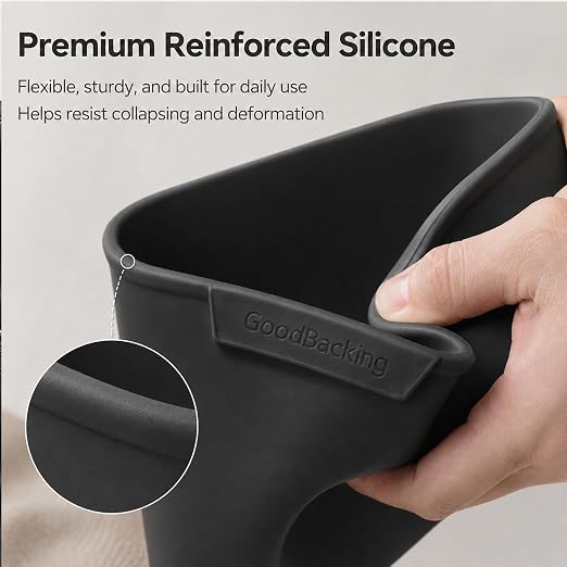 Car Door Trash Can 2 Pack, Black Silicone Garbage Bin for Driver Passenger Door Pocket, Waterproof Auto Waste Container Fits Most Standard Car Door Pockets