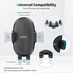 Suction Cup Phone Holder Windshield/Dashboard/Window, Suction Cup Car Phone Mount with Strong Sticky Gel Pad, Compatible with iPhone, Samsung & All Cellphones, Matte Black