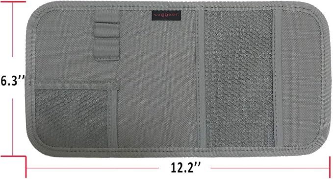 Car Sun Visor Organizer, Auto Visor Holder Interior Accessories Pocket Organizer - Car Registration Holder Document Storage Pouch Pen holder - Grey