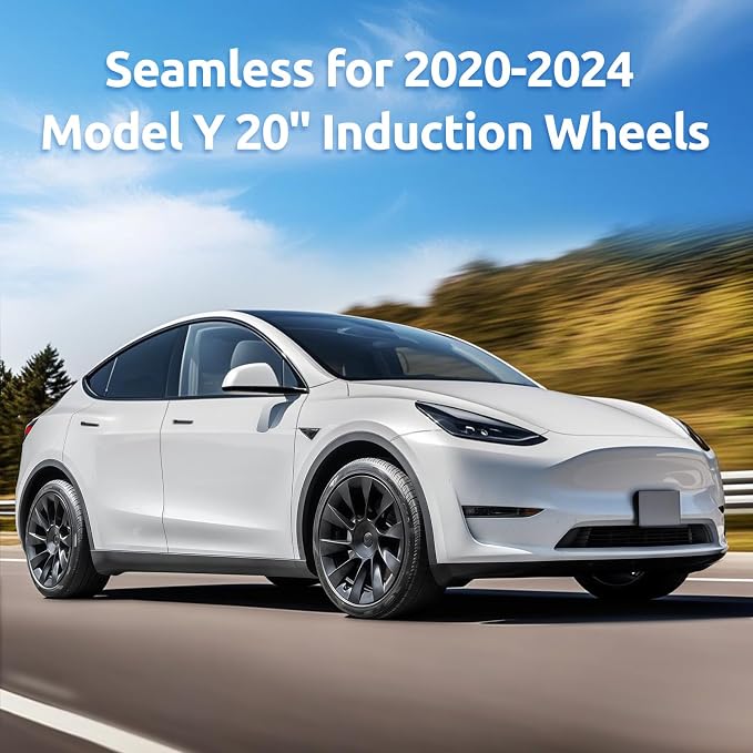 Wheel Rim Protector for Tesla Model Y 20 Inch Induction Wheels All-in-one Car Tire Trim Rings Rim Case Hubcaps Wheel Cover 2020-2024 Model Y Accessories