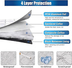 Rear Windshield Cover for SUVs, 4-Layer Protection Back Window Snow Covers Protector to Reduce Scraping, Winter Car Windshield Frost Cover for Ice and Snow with Secure Hooks for Snug Fit