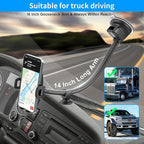 14'' Gooseneck Car Phone Holder,Heavy Duty Phone Holder for Truck, [Flexibile Long Arm] [Anti Shake stabilizer] Windshield Car Phone Mount Suction Cup,Fit for iPhone, Samsung (Mirror Black)