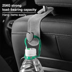 2PCS Car Seat Headrest Hook, Suede Leather Heart Hanger, Gray | 1.77x6.42 Inch, Universal fit, most Sedans/SUVs/Trucks, alloy core, half-open mount, interior accessories