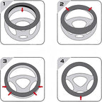 Cute Car Steering Wheel Cover with Embroidery Pattern for Women Girls, Short Flannel, Universal 15 inch (A#)
