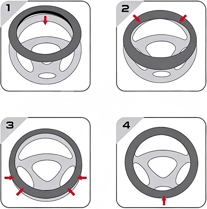 Cute Car Steering Wheel Cover with Embroidery Pattern for Women Girls, Short Flannel, Universal 15 inch (A#)