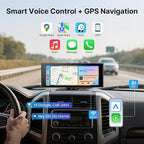 Wireless Car Play Screen, 10.26'' Monitor with Apple Carplay & Android Auto, 4K Portable Smart Touch Tablet Stereo Multimedia Dashboard, Bluetooth/FM/GPS/AUX