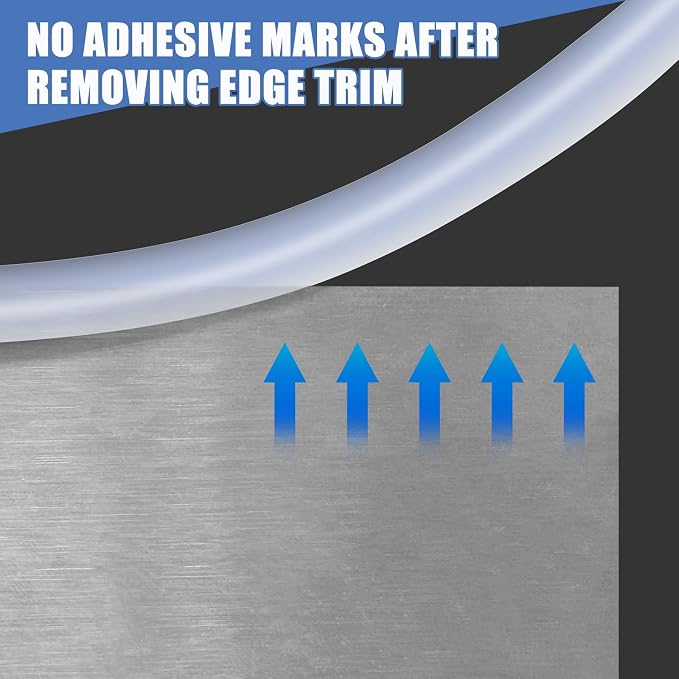 Clear Rubber Edge Trim, Flexible Baby Proof Edge Protector, 5/16"(8.0mm) U Channel Edge Trim, Self-Adhesive Edge Guards for Plywood, Glass, Flexi-Glass, 20Ft, Transparent Color