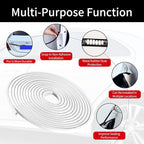 Car Door Edge Guards, 16Ft Rubber Seal Car Door Edge Trim, U Shape Door Edge Protector Guard, Aluminum Weather Proofing Automotive Door Edge Molding, Protection for Most Cars (White)