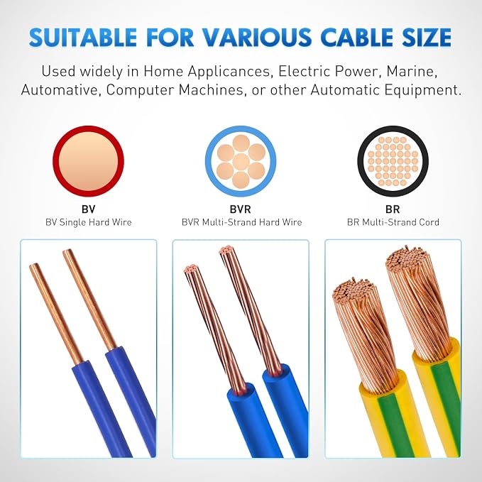 300PCS CE1 Closed End Crimp Terminal 22-16 Gauge Nylon Insulated Closed End Wire Cap Wire Connectors Crimp Cap Terminals Connectors for Automotive Car Truck Boats Marine Electrical Wiring