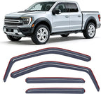 in-Channel Rain Guards for Ford F150 SuperCrew 2015 2016 2017 2018 2019 2020,Window Visors Vent Deflectors, Smoke Tinted, Wind & Rain Protection, Car Wash Safe – 4PCS