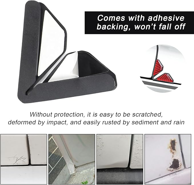 2 PCS Car Door Corner Protector Edge Guards, Real Carbon Fiber Anti-Collision Car Door Edge Protector, Self-Adhesive Decorative Auto Corner Protect, Vehicle Exterior Accessories (Red)
