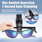 Sunglass Holder for Car (One-Handed-Operation, Gentle & Secure Hold, Silicone Padded, Universal Fit, Metal Clip) Visor Sunglass Holder Clip,Visor Sunglass(Black, 1 Pack)
