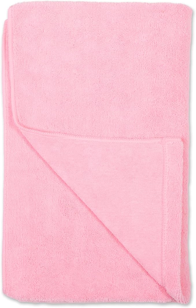 Pet Grooming Microfiber Towel, Embroidered Collection, X-Large,41x23.5, Pink (Pack of 12)