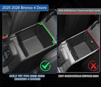 2026 Upgrade Center Console Organizer fit for 2025 2026 Ford Bronco 4 Door Bronco Center Console Storage with Rubber Mats for Ford Bronco 2025+ Storage Accessories|Not for 2 Dooor/Manual/Sport Model