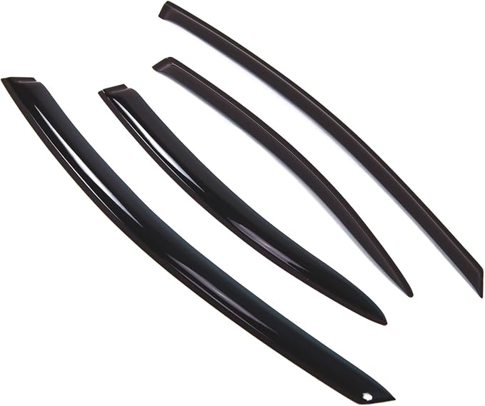 WD2-100 Dark Smoke 4 Pcs Set Window Visor (Outside Mount) Deflector Rain Guard Compatible with 2000-2005 Dodge Neon