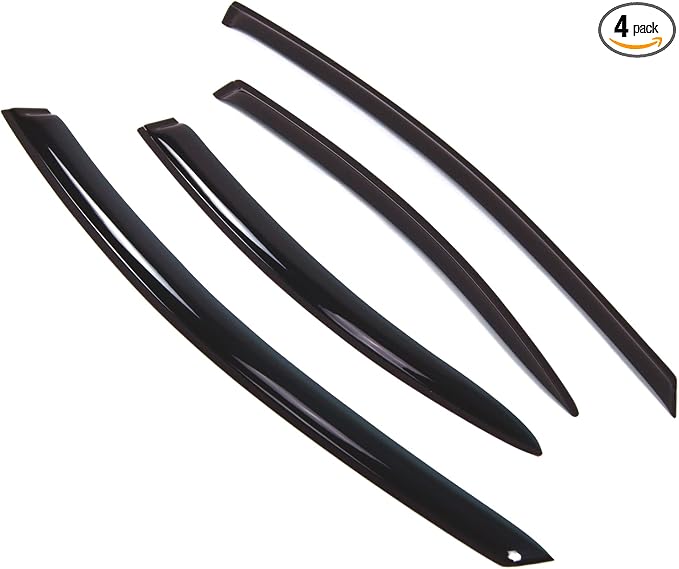 Outside Mount Window Vent Visors Rain Guards Compatible with Dodge Neon 2000-2005 | Side Window Wind Deflectors Rain Shields | Smoke Tinted, 4 Pcs Set, DGWV-100