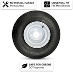 2-Pack Golf Cart Tires On Rims 18 X 8.5 X 8 18-850-8 18X8.50-8 White 4 Lug 8 Inch Wheel - 2 YEAR WARRANTY