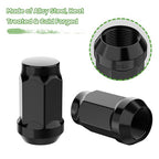 Golf Cart Wheel Lug Nuts for EZGO & Club Car, 1/2"-20 Size Black 16 Pack
