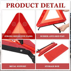 Warning Safety Triangles for Vehicles Foldable Roadside Emergency Kit Emergency Reflective Triangles with Base and Carrying Case for Cars Trucks Breakdown(12 Pack)