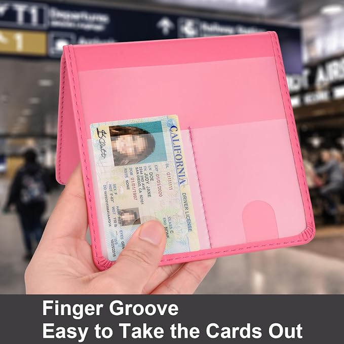 Car Registration and Insurance Holder, Vehicle Glove Box Car Organizer Men Women Wallet Accessories Case for Cards, Essential Document, Driver License, Hot Pink