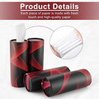 Car Tissue Holder, 4 Pack Car Cup Holder Facial Tissues with Travel Tissue Bag, Quick and Convenient Flower Combination Car Tissue Box(4 Canisters/200 Tissues) Black - Red