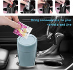 Car Trash Can Bin with Lid, Leakproof Auto Cup Holder Garbage Bin Multipurpose Storage Organizer, Mini Portable Dustbin Side Door Garbage Can for Vehicle Home Office (Black Green)
