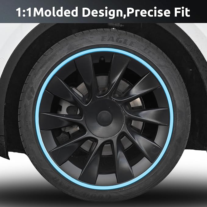 Wheel Rim Protector for Tesla Model Y 20 Inch Induction Wheels All-in-one Car Tire Trim Rings Rim Case Hubcaps Wheel Cover 2020-2024 Model Y Accessories