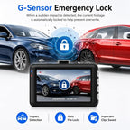3-inch 1080p High-Definition Dash cam for Cars, 24 Hour Recording, 170° Large Wide-Angle,Super Night Vision, G-Sensor Parking Monitoring Loop Video Motion Detection