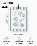 Blue Beach Car Air Freshener 4 Pcs Coconut Scented, Coastal Ocean Animal Bikini Car Accessories Mirror Decor for Women, Girly Beachy Hanging Air Freshener for Cars Closet Drawer Books