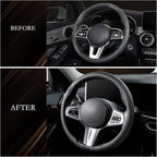 Car Steering Wheel Cover, Ultra-Thin Car Steering Wheel Cover,Comfortable & Breathable Microfiber,Universal Fit for Most Cars, Nappa Black