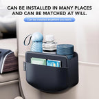 Car Door Organizer & Cup Holder, Multifunctional Car Storage Box, Trash Can, Large Capacity Storage Bag, Foldable Side Storage Pouch, Interior Accessory for Sedan SUV Truck (Sleek Minimalist)