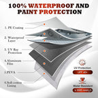 Half Car Cover for SUV M, Heavy Duty Roof & Windshield Top Cover with Cotton Liner, All Weather Half Cover Shield Against Hail, Snow, Sun, Rain and Scratches, Fits Most M Size SUVs