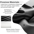 Car Leather Steering Wheel Cover - Panapi Material, Universal 14.5-15 Inch Leather Anti-Slip Breathable Auto Steering Wheel Covers for Men Women (Nappa Leather - Black & White)