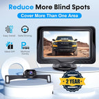 HD 1080P Backup Camera Plug & Play: Easy to Install in 15 Minutes Starlight Night Vision for Backing Up Safely in the Dark - Real-time Image Zero lag Rear View Camera with Monitor for Cars Trucks SUVs