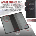 Registration and Insurance Card Holder - Car Organizer - Black | Vehicle Glove Box Document Organizer, Auto Essential Paperwork Holder for Contact Information Cards, Interior Car Accessories