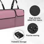 Car Trunk Organizer, Backseat Hanging Large Storage with Adjustable Straps,Waterproof PVC Collapsible Cargo Bag, Car Interior Accessories for Auto SUV MPV (Pink)